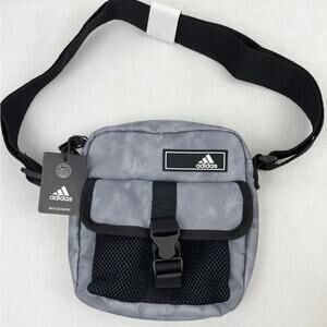 Adidas Gray and Black crossbody Bag with Adjustable Strap